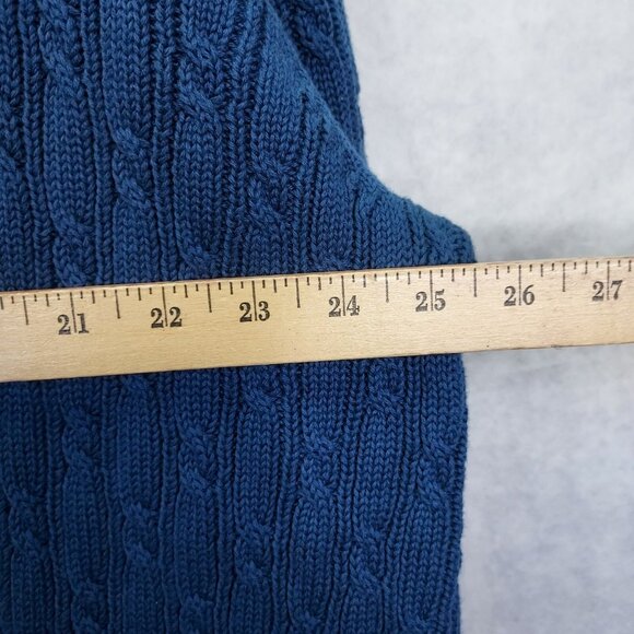 Black Brown 1826 Sweater Men’s 2XL Federal Blue V-Neck Cotton Cable-Knit Cotton - Picture 12 of 12